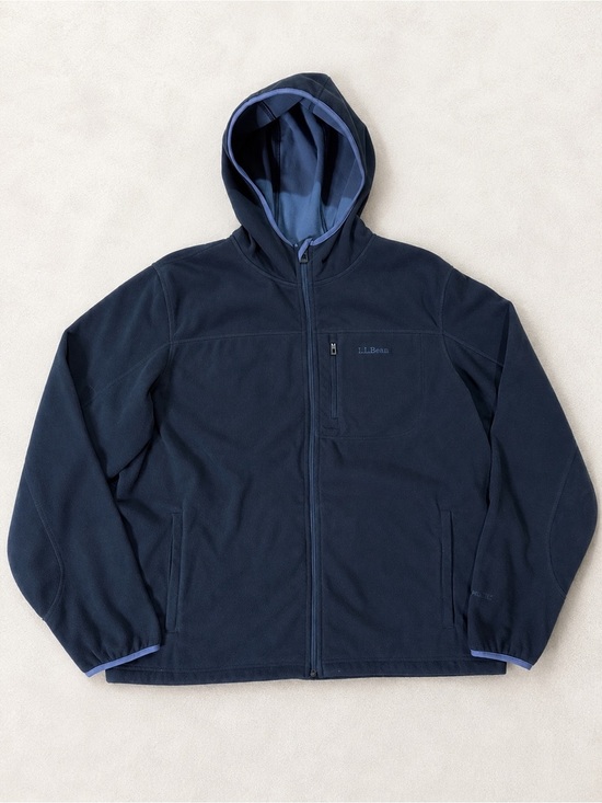 L.L. Bean Other - L.L.Bean Men’s Polartec Hooded Fleece Jacket Full Zip Navy Blue Large